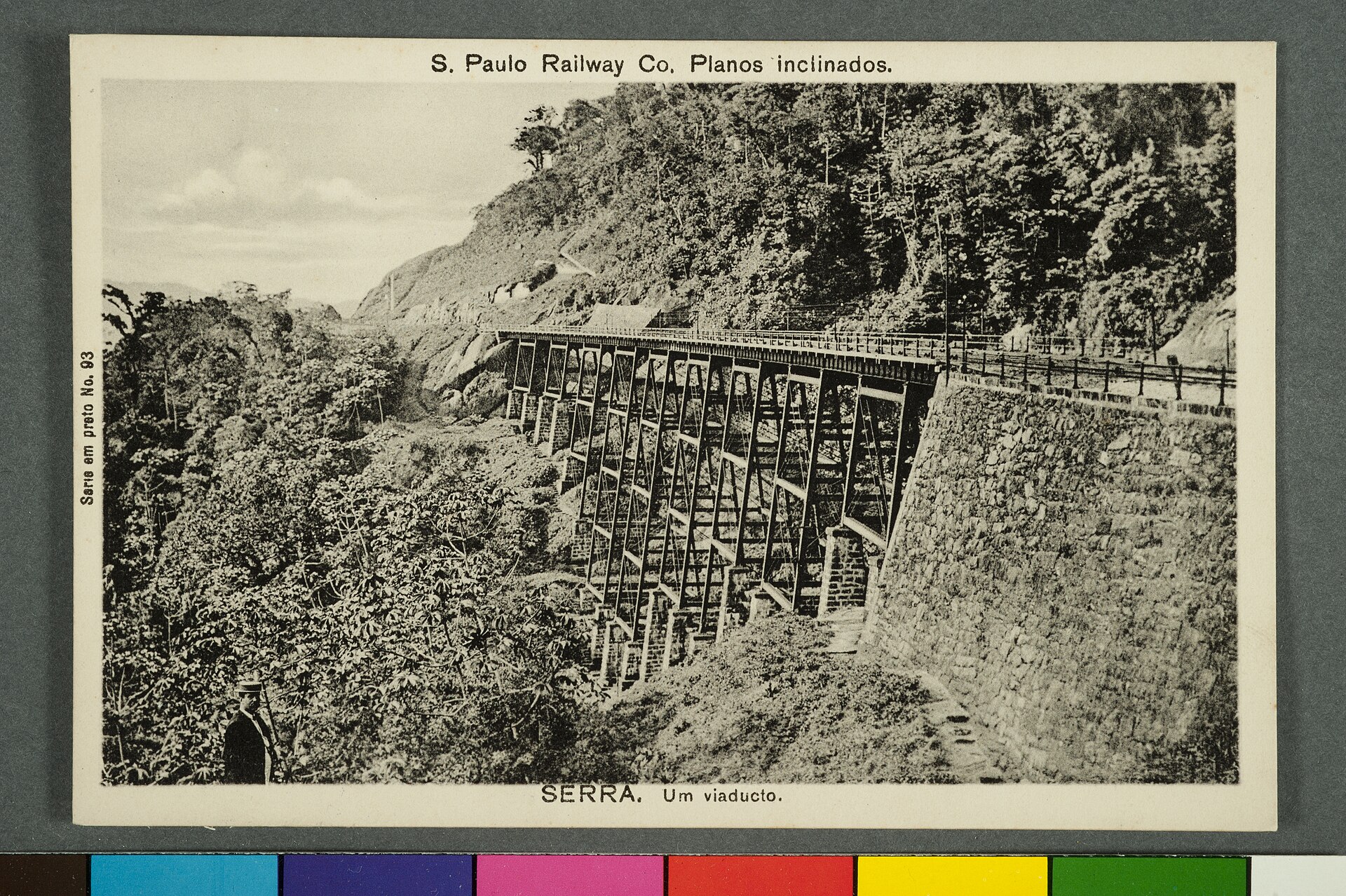 Imagem de referência de S. Paulo Railway Co. Planos Inclinados. - Serra. um Viaducto, descrito nos dados abertos como item da Coleção Cartões Postais, no Museu Paulista