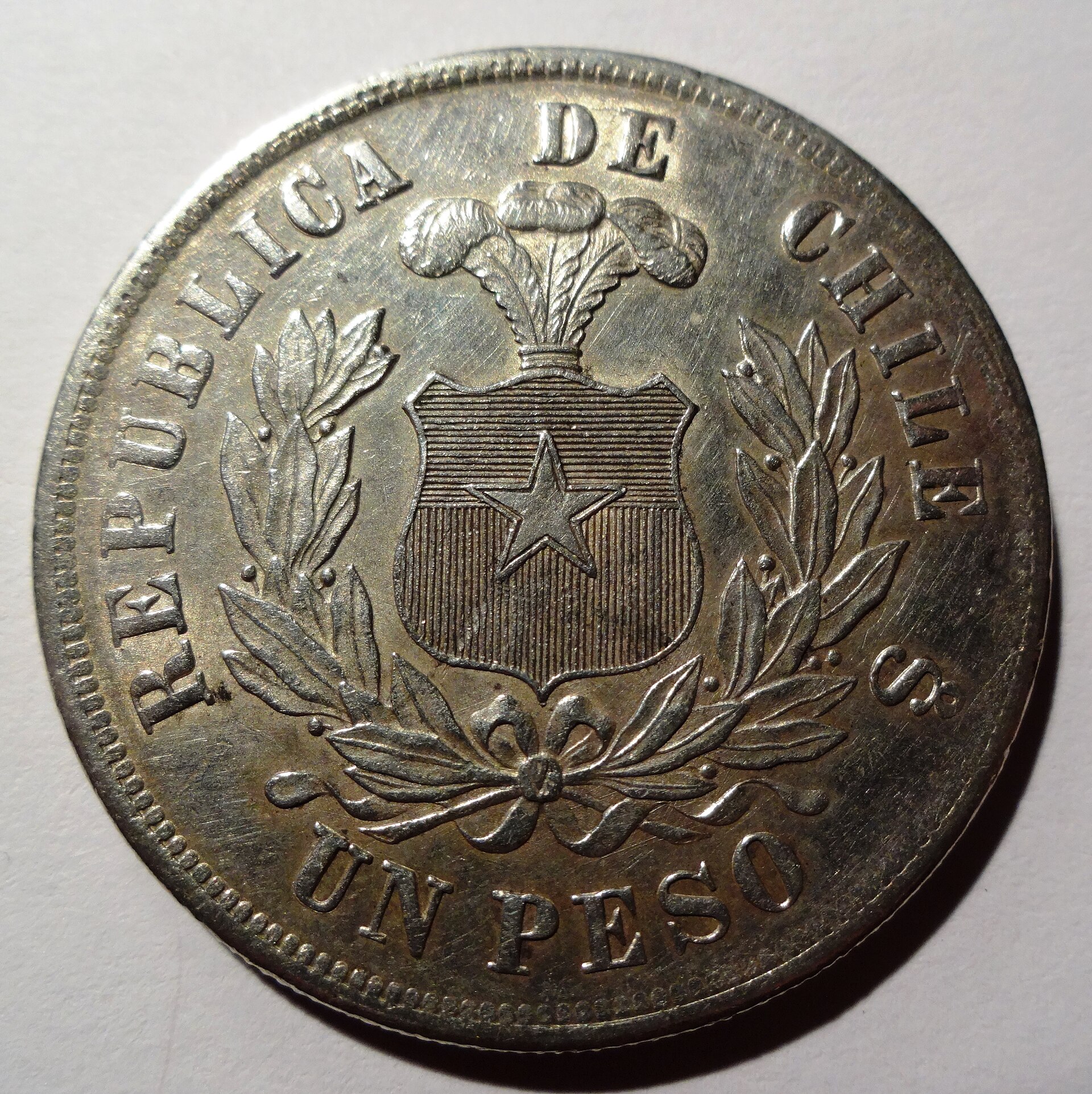 Imagem de referência relacionada a peso chileno, item descrito como moeda oficial do Chile