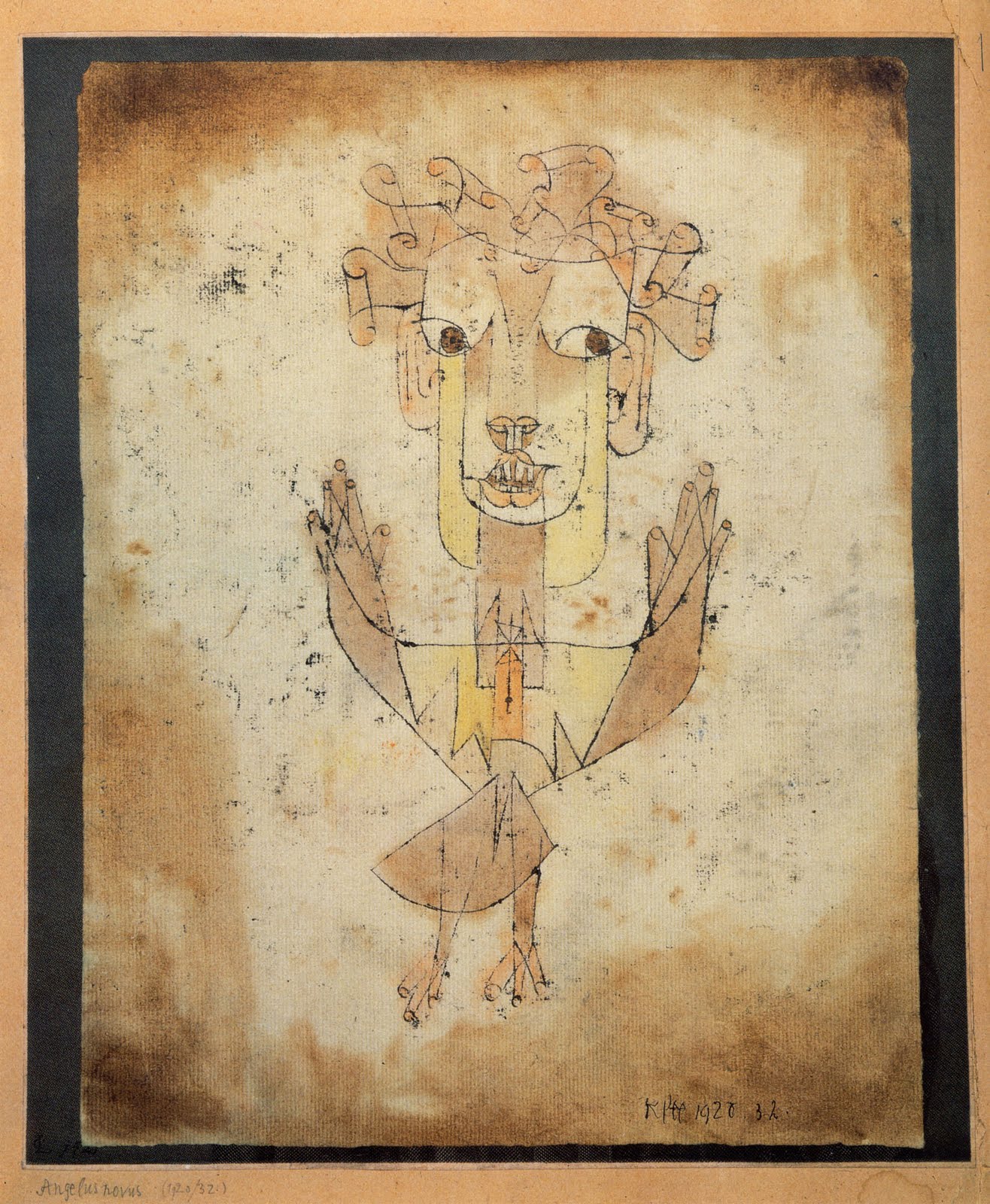 Imagem de referência de Angelus Novus, descrito nos dados abertos como pintura de Paul Klee
