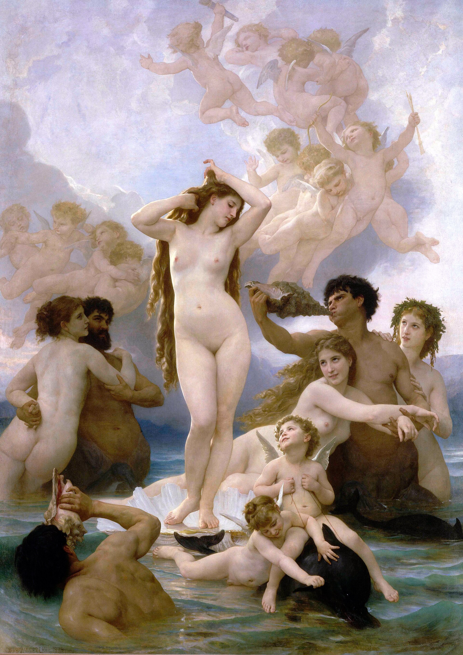 Imagem de referência de O Nascimento de Vênus, descrito nos dados abertos como pintura de William-Adolphe Bouguereau