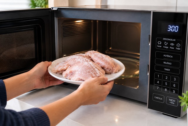 Como descongelar frango no micro-ondas: veja jeito certo de fazer
