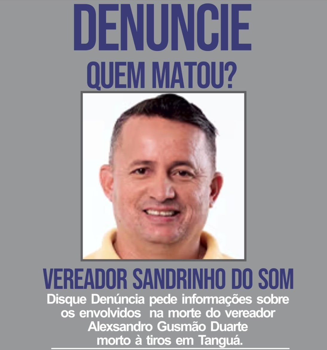 Disque Denúncia pede informações sobre assassinos de vereador em Tanguá (RJ)