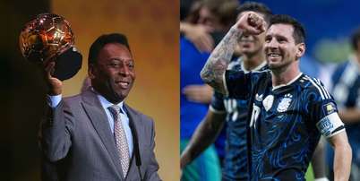 Pel&eacute; e Messi disputam posto de maior jogador da hist&oacute;ria Foto: Alexander Hassenstein - FIFA/FIFA via Getty Images e Sebastian Frej/Getty Images