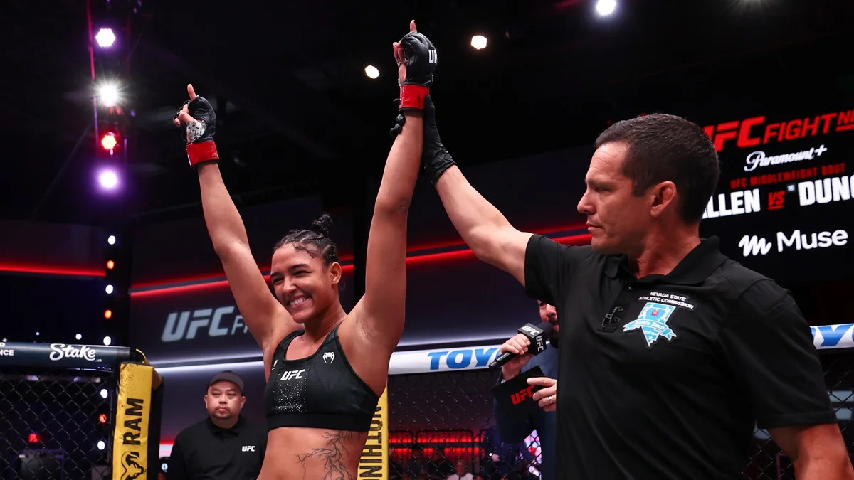 UFC Vegas: Alice Pereira abre corte profundo na testa de russa em nocaute