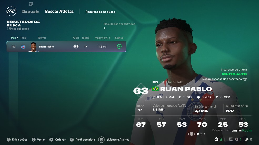 Modo Carreira no EA FC 27: 15 jogadores do Brasileirão para contratar