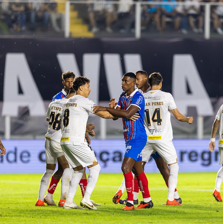 Santos busca empate nos acréscimos após Neymar se descontrolar e ser expulso contra o Bahia