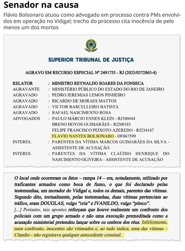 Além do caso Ana Clara, Flávio Bolsonaro advogou para livrar outros PMs acusados pela morte de inocentes de júri popular