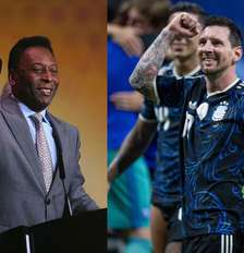 Pelé e Messi disputam posto de maior jogador da história Foto: Alexander Hassenstein - FIFA/FIFA via Getty Images e Sebastian Frej/Getty Images