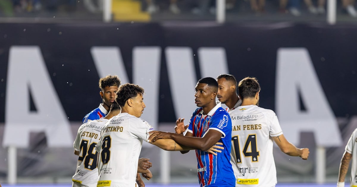Santos busca empate nos acréscimos após Neymar se descontrolar e ser expulso contra o Bahia