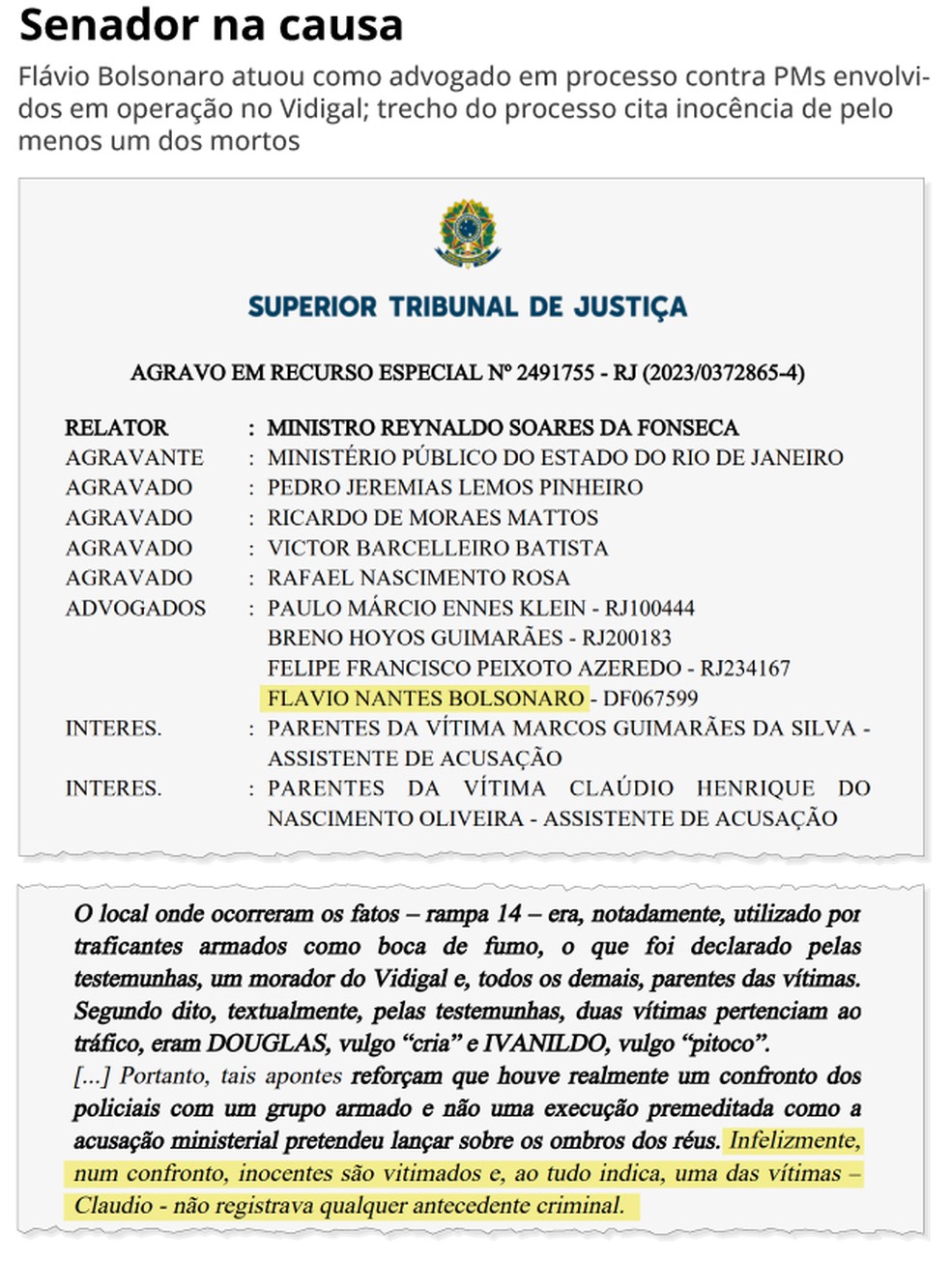 Além do caso Ana Clara, Flávio Bolsonaro advogou para livrar outros PMs acusados pela morte de inocentes de júri popular