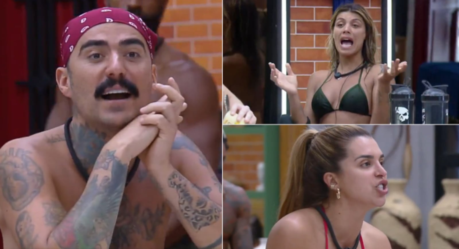 Mayk brigou com Fran e Mônica em A Fazenda Reprodução/RecordPlus